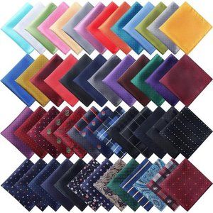 52 Pieces Mens Pocket Squares for Men Handkerchief Soft Silk Pocket Square